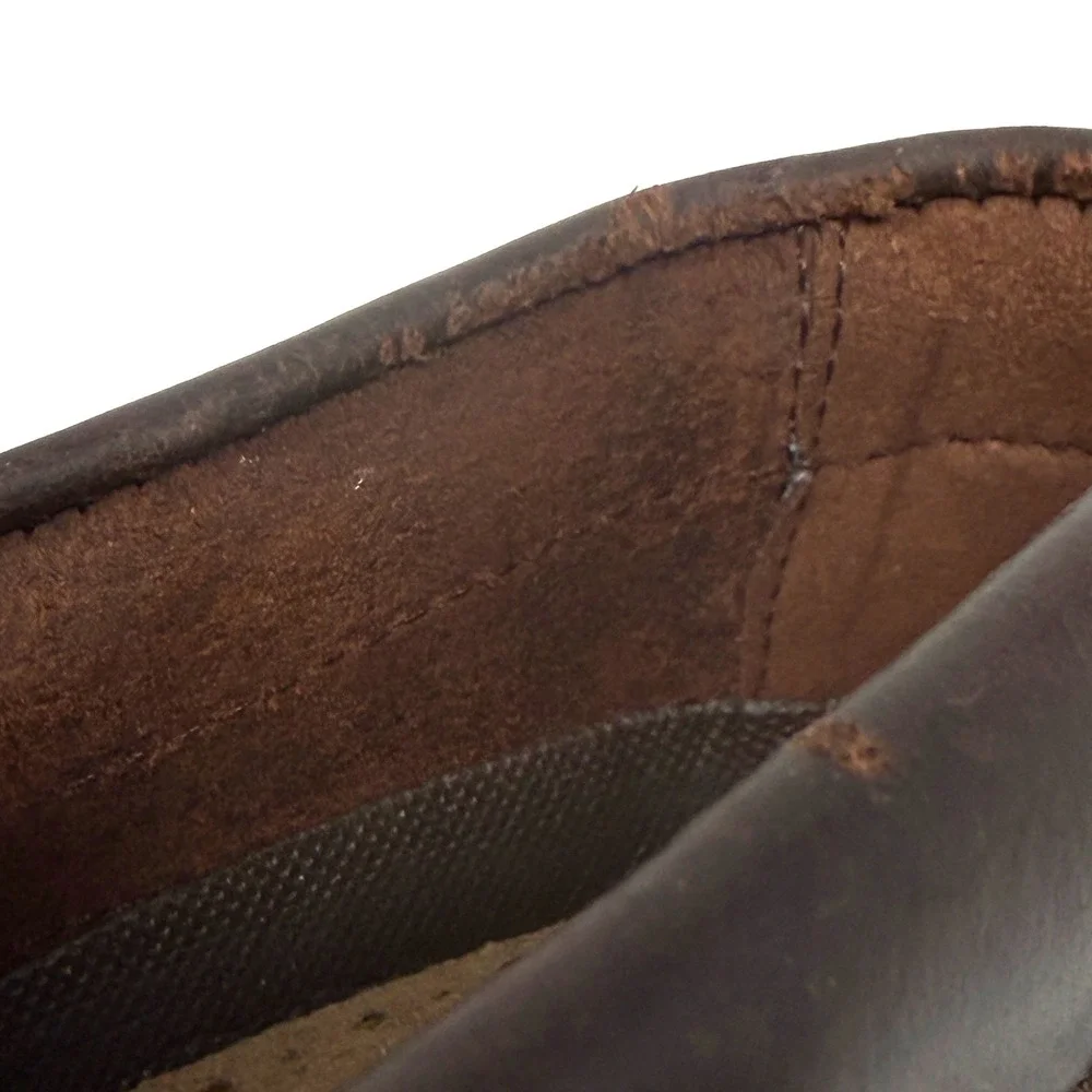 Bass Flex Step Lewis Mens Brown‎ Leather Boat Deck Shoes Loafers Size 8.5. READ